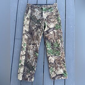 Vintage Cabelas Whitetail Pants Mens Medium Camo Fleece Hunting USA 34x31 Made